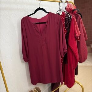 Everly Deep Red Women's Dress